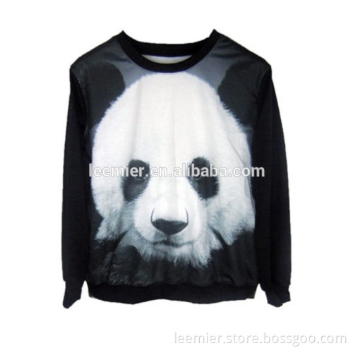 loose style wool fabric panda sweater for girl